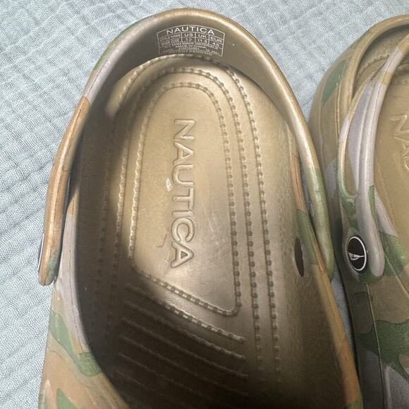 Nautica Rivers Edge Green Camo Clog Men's Size 12 Slide On Slipper Shoes - Picture 3 of 5